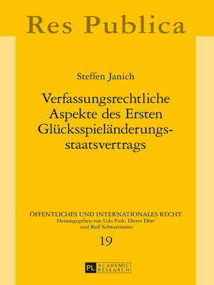 cover image of Verfassungsrechtliche Aspekte des Ersten Glücksspieländerungsstaatsvertrags